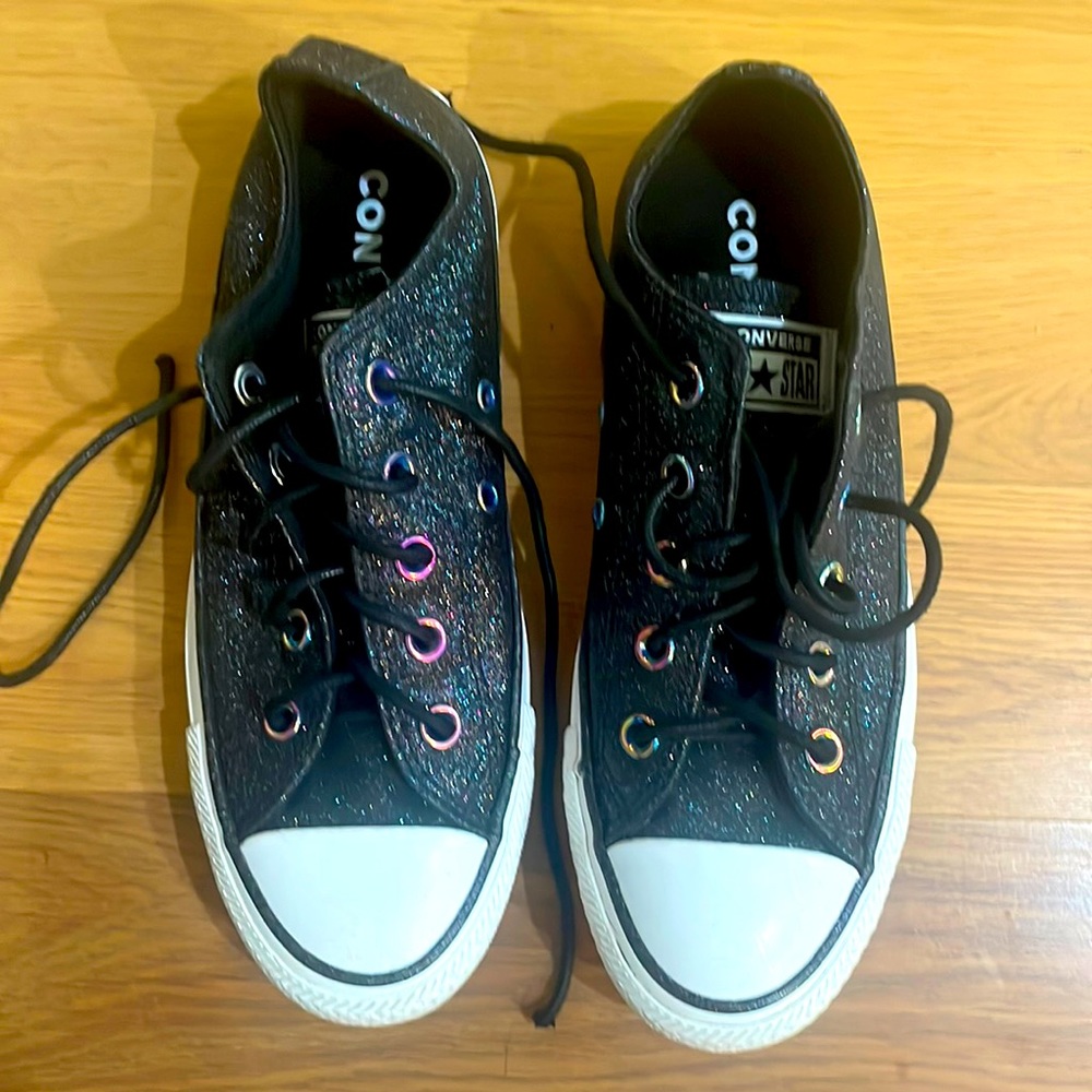 Blk glitter Converse Shoes